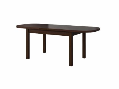 Masă living Venus2L O, nuc, extensibila 140/220x80x76 cm, lemn masiv de fag/pal