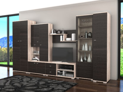 Bibliotecă living Gabriela, wenge + sonoma