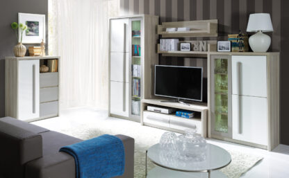 Bibliotecă living Roma, alb - imagine 3