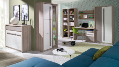 Bibliotecă living Roma, alb - imagine 2