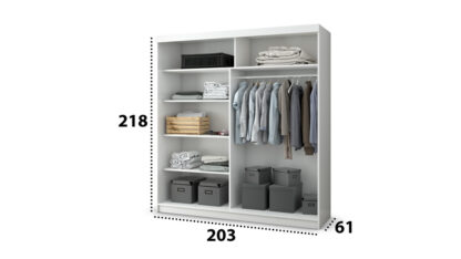 Dressing Ovidiu 10, 203x218x61 cm, alb - imagine 5