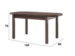 Masa extensibila 160x200 cm MB-12 Venus1, nuc, lemn masiv de fag si PAL - imagine 2