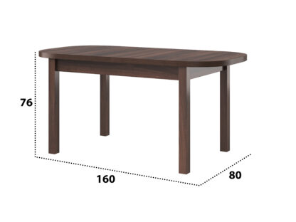 Masa extensibila 160x200 cm MB-12 Venus1, nuc, lemn masiv de fag si PAL - imagine 2
