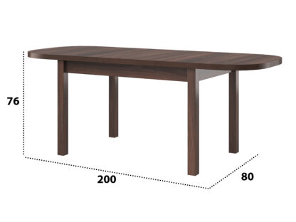 Masa extensibila 160x200 cm MB-12 Venus1, nuc, lemn masiv de fag si PAL - imagine 4