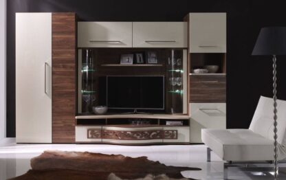 Bibliotecă living Absolut, crem + maro