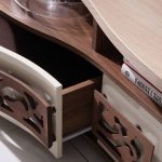 Bibliotecă living Absolut, crem + maro - imagine 2