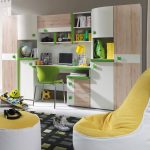 Bibliotecă living Colorato, alb/sonoma/verde
