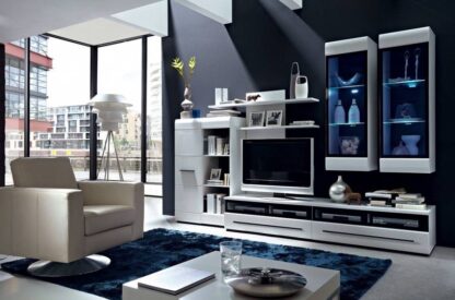 Bibliotecă living Fever 2, alb - imagine 3