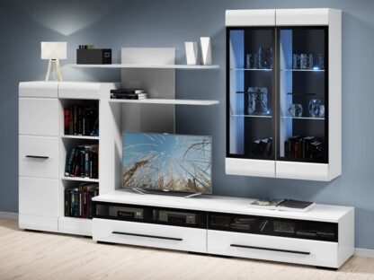 Bibliotecă living Fever 2, alb - imagine 2
