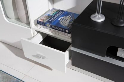 Bibliotecă living Tania, alb + negru - imagine 3