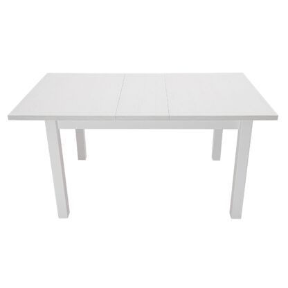 Set masa extensibila 120x150cm cu 4 scaune tapitate, MB-13 Max5 si S-37 Boss7 29B, Alb, Lemn masiv de fag, Stofa - imagine 5