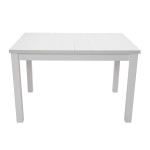 Set masa extensibila 120x150cm cu 4 scaune tapitate, MB-13 Max5 si S-37 Boss7 29B, Alb, Lemn masiv de fag, Stofa - imagine 4