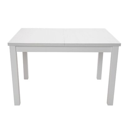 Set masa extensibila 120x150cm cu 4 scaune tapitate, MB-13 Max5 si S-37 Boss7 29B, Alb, Lemn masiv de fag, Stofa - imagine 4