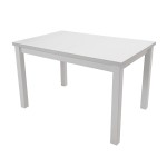 Set masa extensibila 120x150cm cu 4 scaune tapitate, MB-13 Max5 si S-37 Boss7 B18A, alb, lemn masiv de fag, stofa - imagine 4