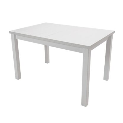 Set masa extensibila 120x150cm cu 4 scaune tapitate, MB-13 Max5 si S-37 Boss7 B18A, alb, lemn masiv de fag, stofa - imagine 4