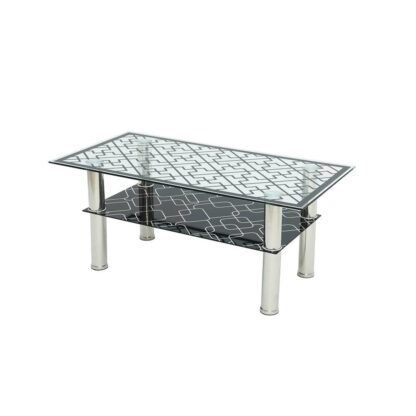 Masa cafea, CB, MC-100, Negru, Sticla securizata, 100 x 50 x 43 cm