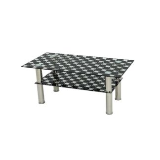 Masa cafea, MC-96, Negru, Sticla securizata, 100 x 50 x 43 cm