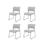 Set 4 scaune bucatarie , S-12, culoare Alb
