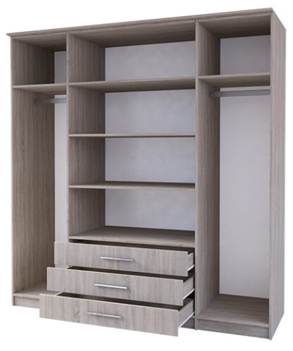 Dressing Ștefan 4d, sonoma 200 x 210 x 64 cm - imagine 3