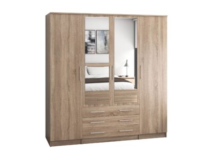 Dressing Ștefan 4d, sonoma 200 x 210 x 64 cm - imagine 4