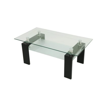 Masa cafea, CB, MC-05, Negru Mat, Sticla securizata, 110 x 60 x 44 cm