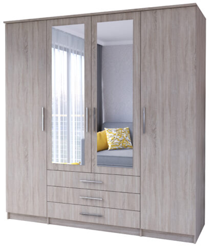 Dressing Ștefan 4d, sonoma 200 x 210 x 64 cm