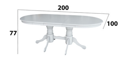Masă extensibilă living MB-60, alb - imagine 3