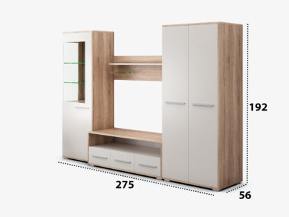 Bibliotecă living Stela, sonoma/alb - imagine 3