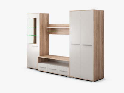 Bibliotecă living Stela, sonoma/alb - imagine 2