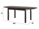 Masa extensibila 160x200 cm MB-12 Venus1, wenge, lemn masiv de fag si PAL - imagine 4