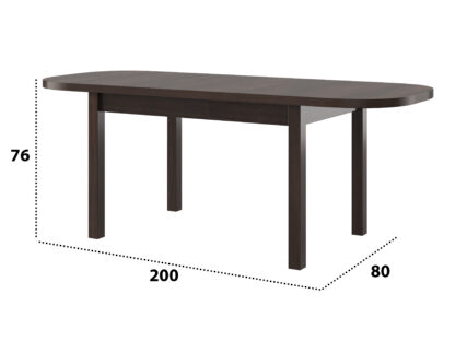 Masa extensibila 160x200 cm MB-12 Venus1, wenge, lemn masiv de fag si PAL - imagine 4