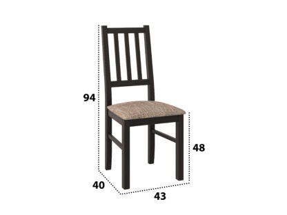 Scaun din lemn masiv de fag tapitat cu stofa S-38 Boss4 W2, wenge - imagine 2