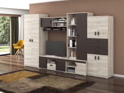 Bibliotecă living Diana, sonoma + wenge