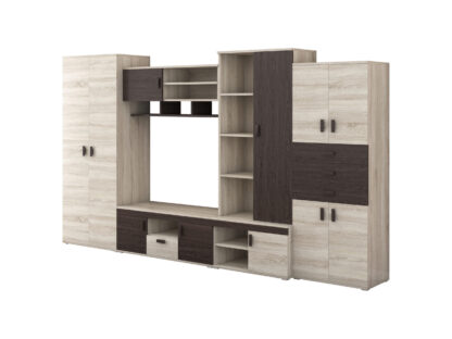 Bibliotecă living Diana, sonoma + wenge - imagine 2