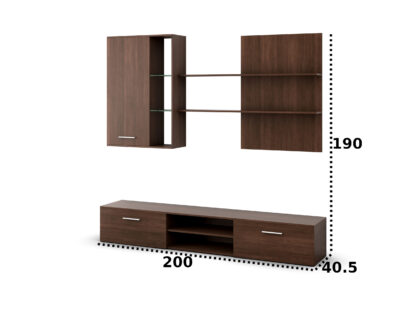 Bibiliotecă living Costin, wenge - imagine 3