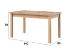 Masa extensibila 140x180 cm MB-21 Modena1, sonoma, lemn masiv de fag si PAL - imagine 2