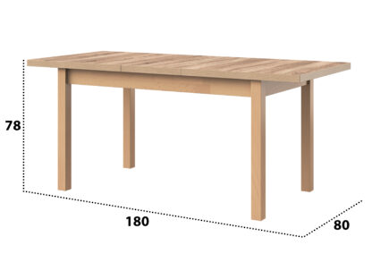 Masa extensibila 140x180 cm MB-21 Modena1, sonoma, lemn masiv de fag si PAL - imagine 4