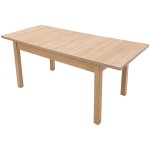 Set masa extensibila 140x180cm cu 4 scaune tapitate, MB-21 Modena1 si S-37 Boss7 S6, sonoma, lemn masiv de fag, stofa - imagine 5