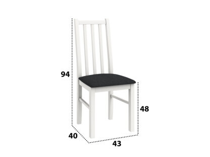 Scaun din lemn masiv de fag tapitat cu stofa S-38 Boss10 B11, alb - imagine 4