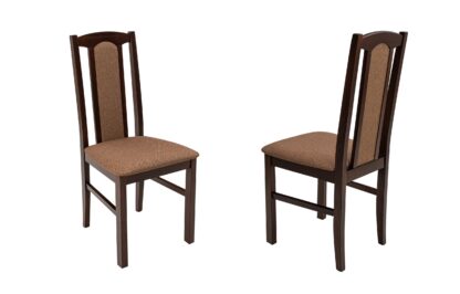 Set masa extensibila 140 x 180 cm cu 6 scaune tapitate, MB-21 Modena1 si S-37 Boss7 O15, nuc, lemn masiv de fag, stofa - imagine 11