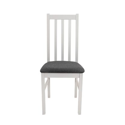 Set masa extensibila 120x150cm cu 4 scaune tapitate, MB-13 Max5 si S-38 Boss10 B11, alb, lemn masiv de fag, stofa - imagine 8