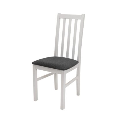 Set masa extensibila 120x150cm cu 4 scaune tapitate, MB-13 Max5 si S-38 Boss10 B11, alb, lemn masiv de fag, stofa - imagine 7