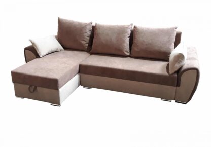 Coltar coltar Tesa Aston, stanga, Culoare Bej/Maro, 260 x 158 cm