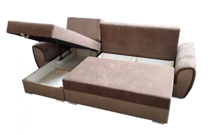 Coltar coltar Tesa Aston, stanga, Culoare Bej/Maro, 260 x 158 cm - imagine 2
