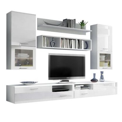 Bibliotecă living Alin, alb - imagine 5