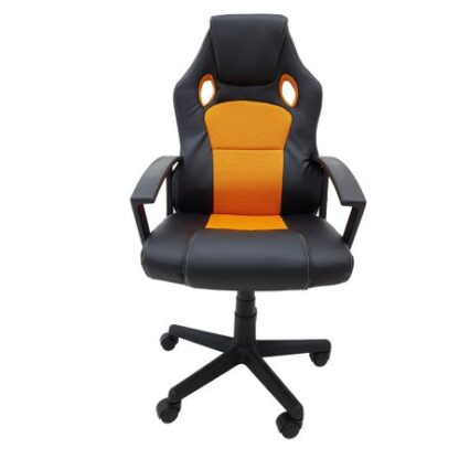 Scaun birou S-109, portocaliu + negru - imagine 5