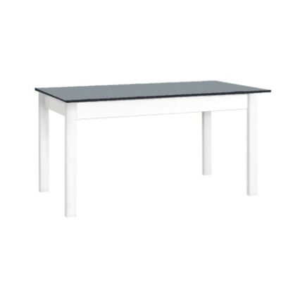 Masa living Modena2 BG, alb/grafit, extensibila 160/200, lemn masiv de fag/pal