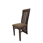 Set masa fixa 100 cm cu 4 scaune tapitate, MB-12 Poli3 si S-104 SB, Nuc, lemn masiv, stofa - imagine 7