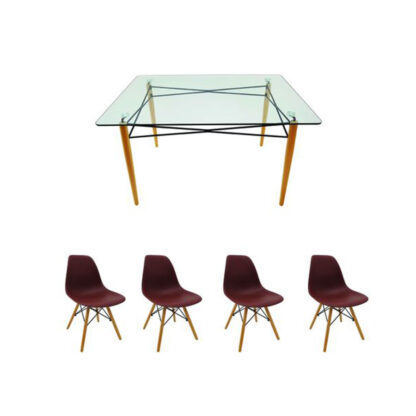 Set masă cu 4 scaune, MB-61, culoare maro