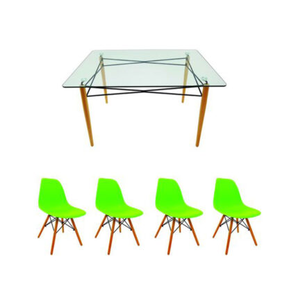 Set masă cu 4 scaune, MB-61, culoare verde